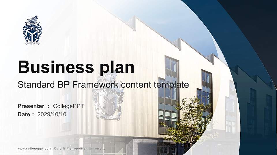 Cardiff Metropolitan University Competition/Entrepreneurship Contest PPT Template16:9 ratio PPT effect preview image