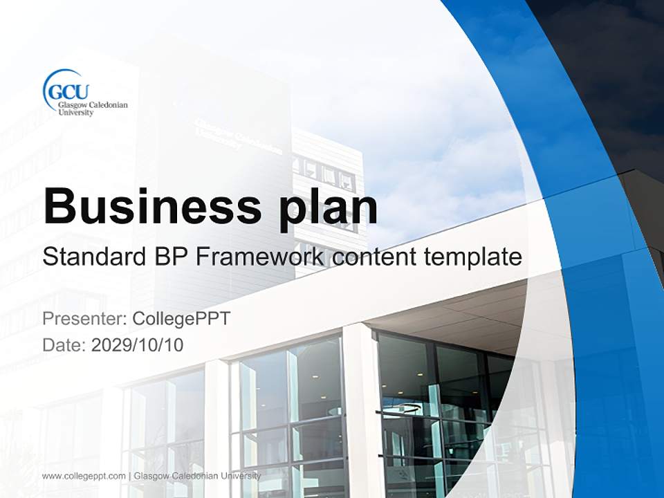 Glasgow Caledonian University Competition/Entrepreneurship Contest PPT Template4:3 ratio PPT effect preview image9