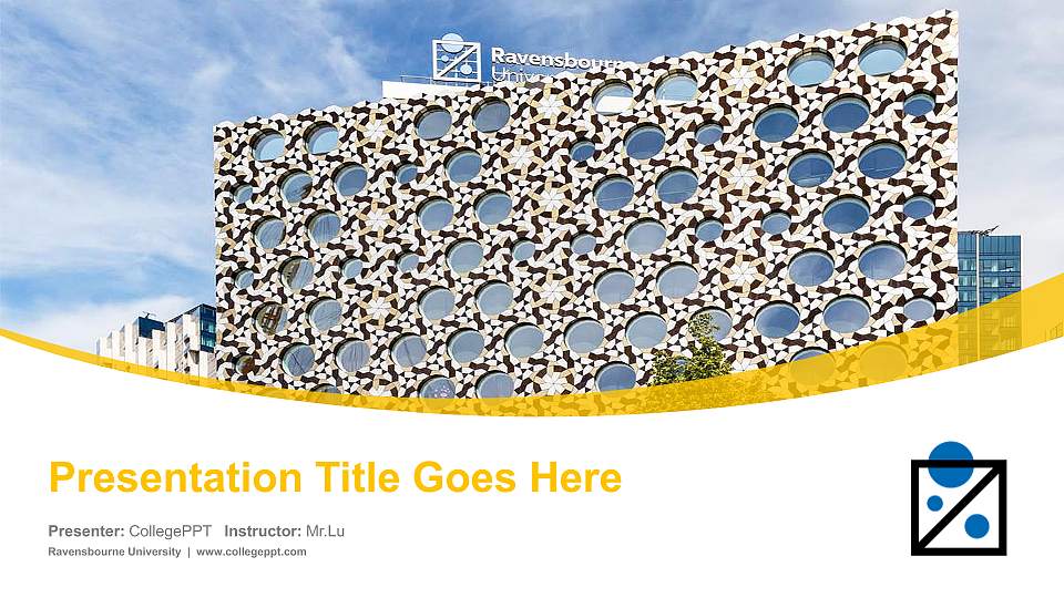 Ravensbourne University Course/Courseware Creation PPT Template16:9 ratio PPT effect preview image