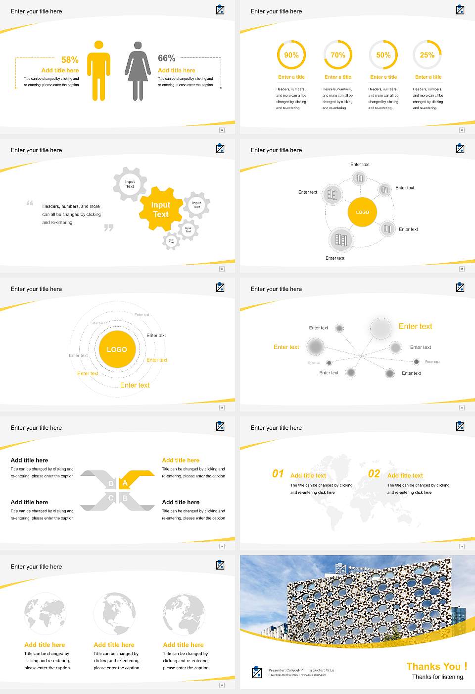 Ravensbourne University Course/Courseware Creation PPT Template16:9 ratio PPT effect preview image4