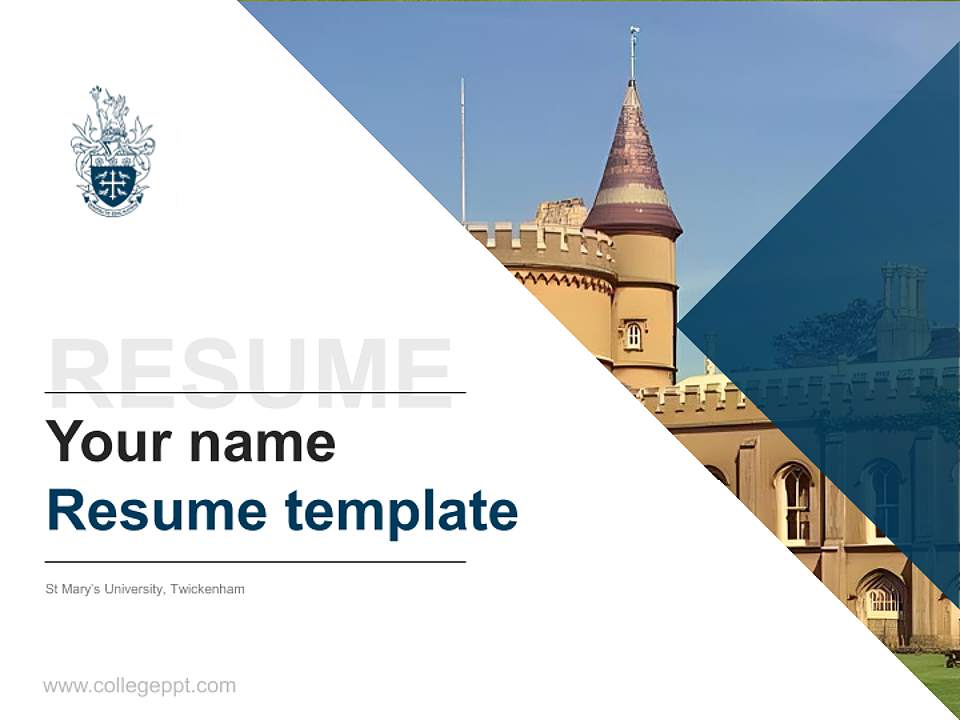 St Mary’s University, Twickenham Resume PPT Template4:3 ratio PPT effect preview image5