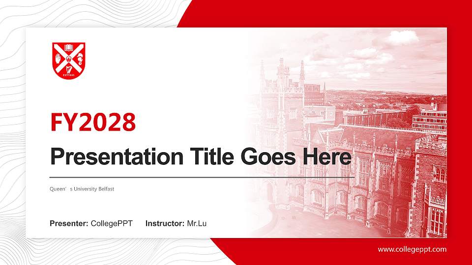 Queen’s University Belfast Academic Presentation/Research Findings Report PPT Template16:9 ratio PPT effect preview image