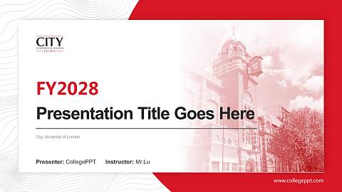 City, University of London Academic Presentation/Research Findings Report PPT Template