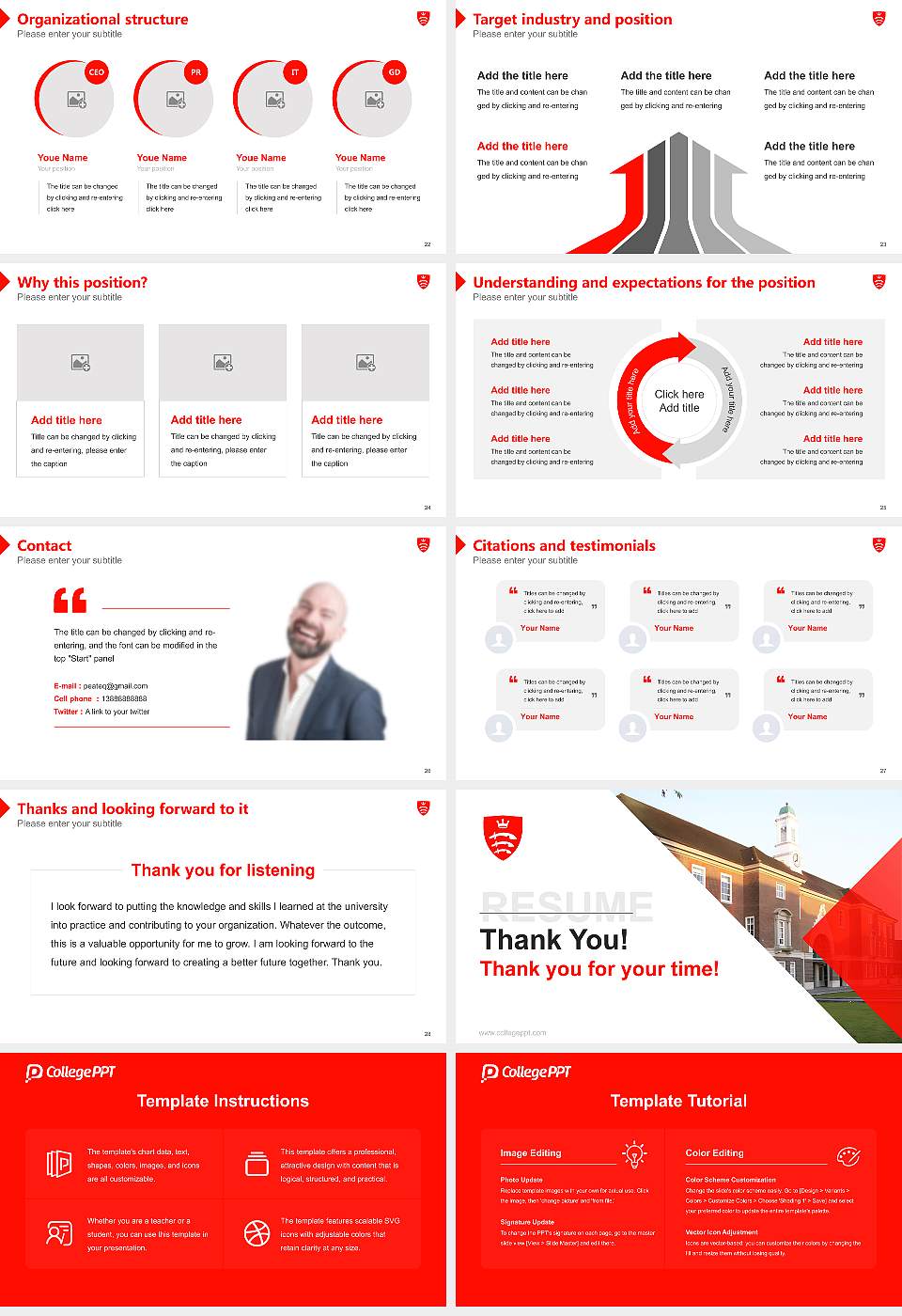 Middlesex University Resume PPT Template16:9 ratio PPT effect preview image4