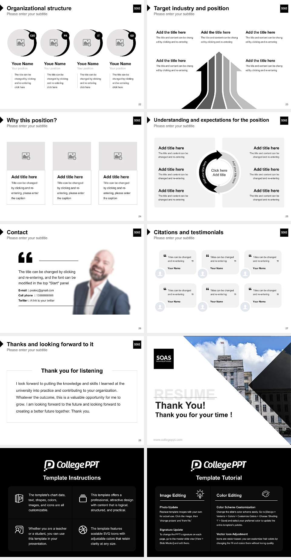 SOAS University of London Resume PPT Template4:3 ratio PPT effect preview image4