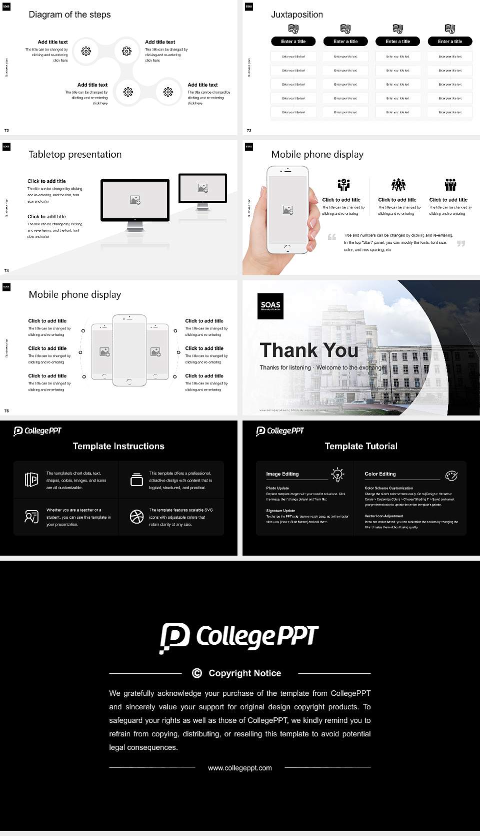 SOAS University of London Competition/Entrepreneurship Contest PPT Template16:9 ratio PPT effect preview image9