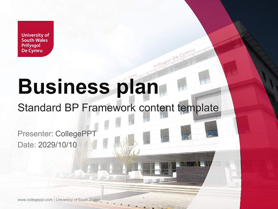 University of South Wales Competition/Entrepreneurship Contest PPT Template4:3 ratio PPT effect preview image9