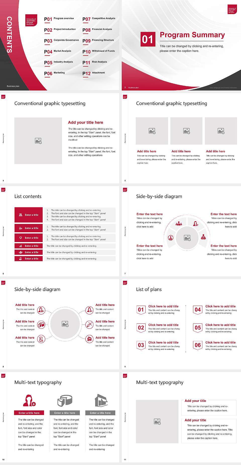 University of South Wales Competition/Entrepreneurship Contest PPT Template4:3 ratio PPT effect preview image2