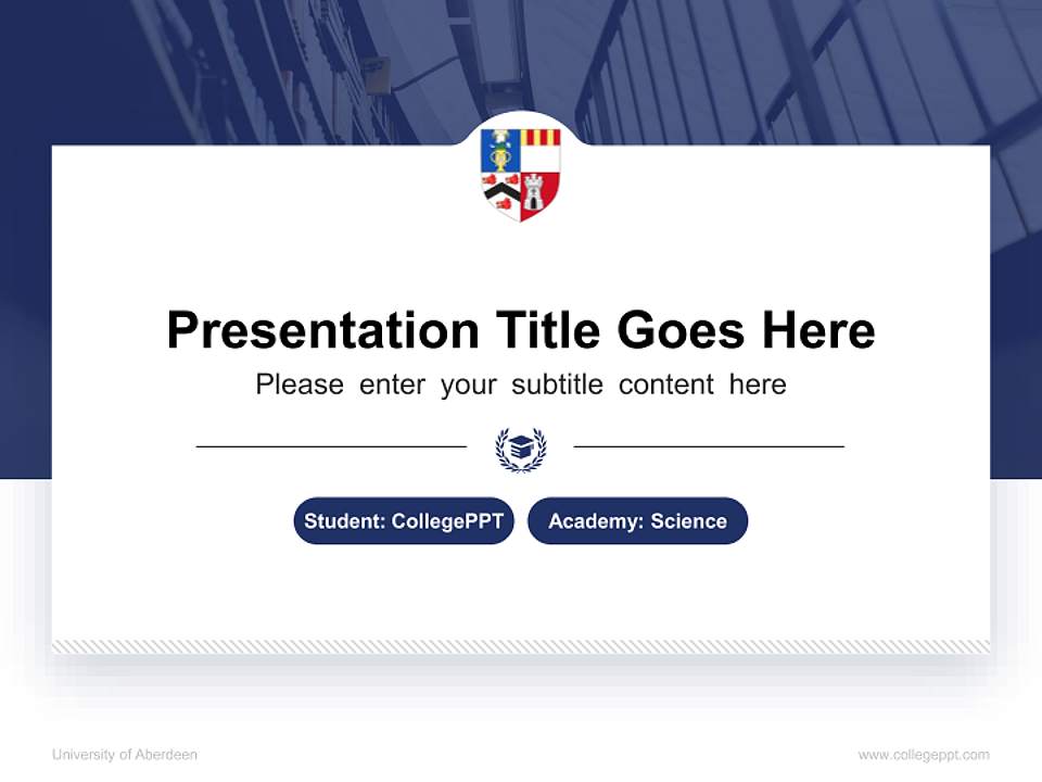 University of Aberdeen National Scholarship Defense PPT Template4:3 ratio PPT effect preview image4