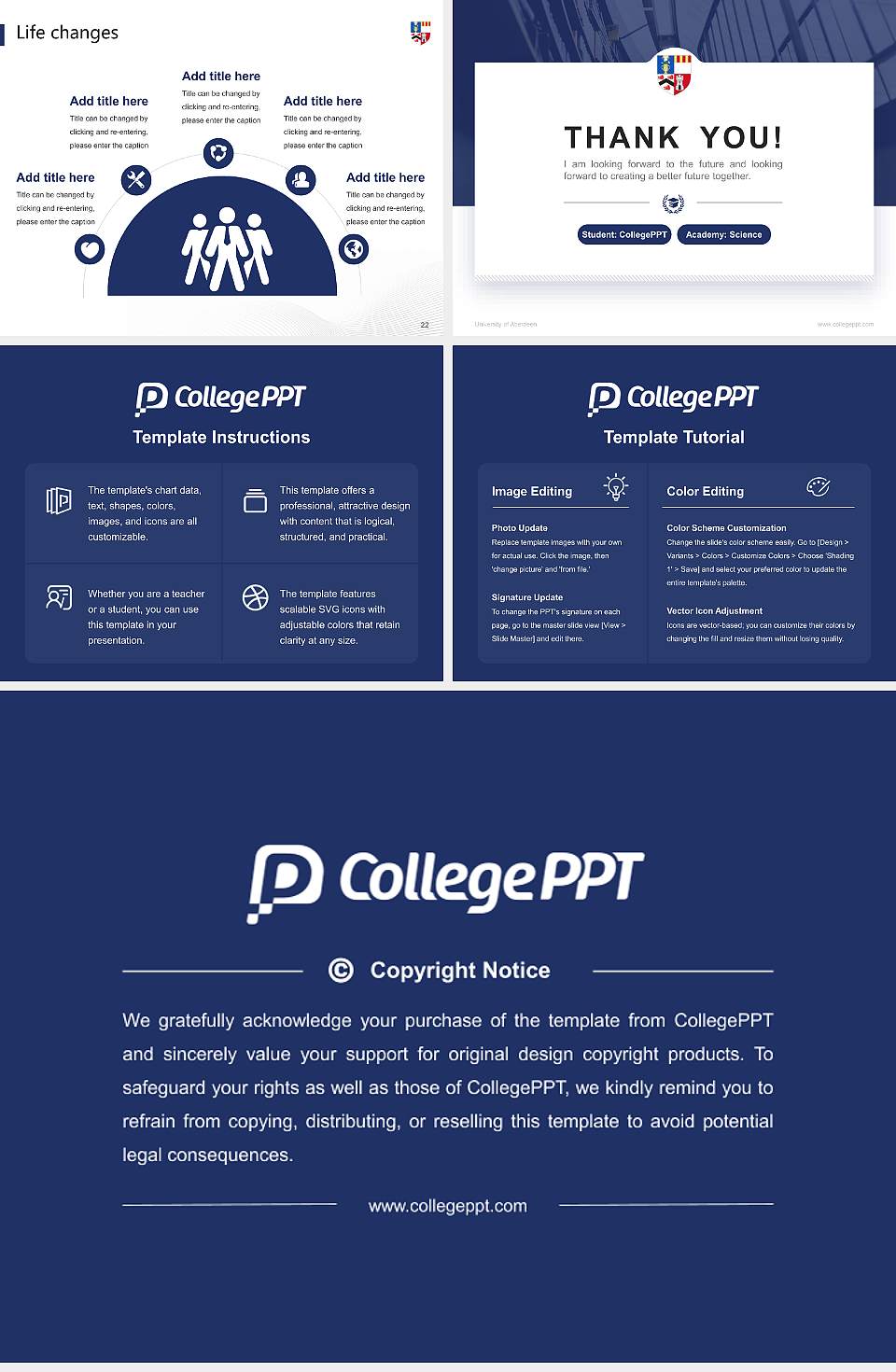 University of Aberdeen National Scholarship Defense PPT Template4:3 ratio PPT effect preview image4