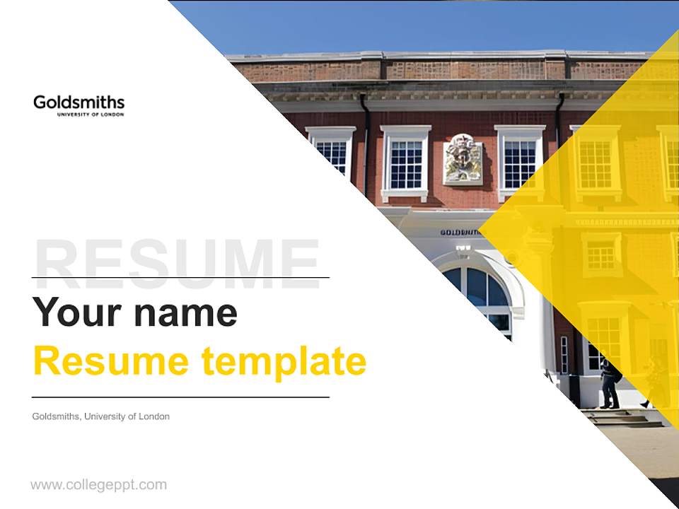 Goldsmiths, University of London Resume PPT Template4:3 ratio PPT effect preview image5