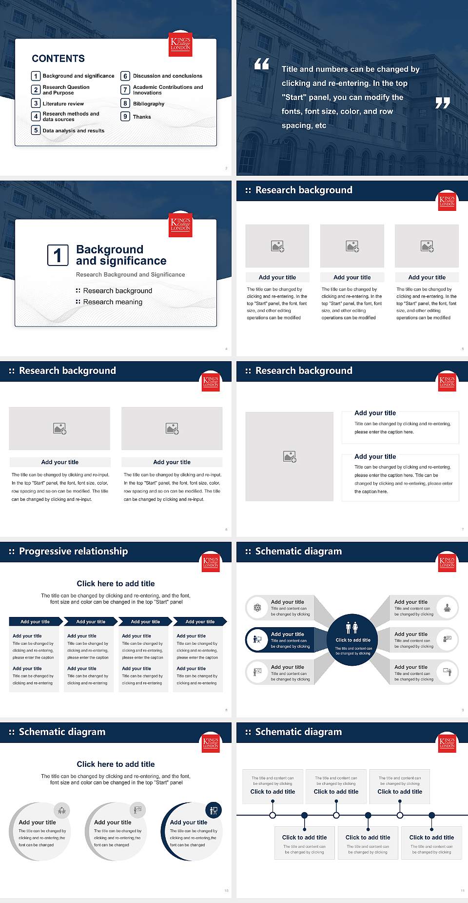 King’s College London Graduation Thesis Defense PPT Template4:3 ratio PPT effect preview image2