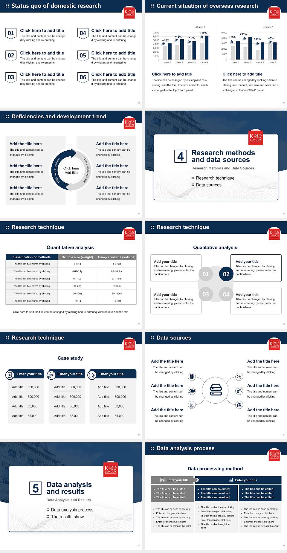 King’s College London Graduation Thesis Defense PPT Template4:3 ratio PPT effect preview image4