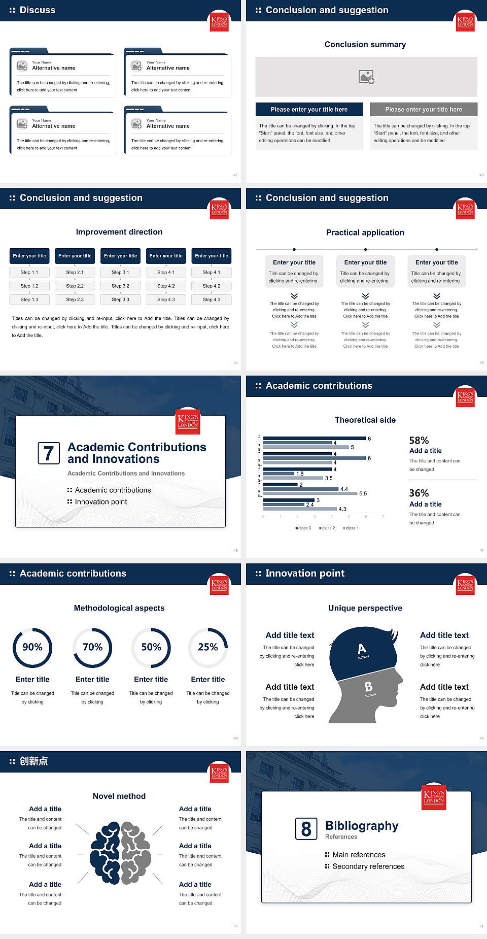 King’s College London Graduation Thesis Defense PPT Template4:3 ratio PPT effect preview image6