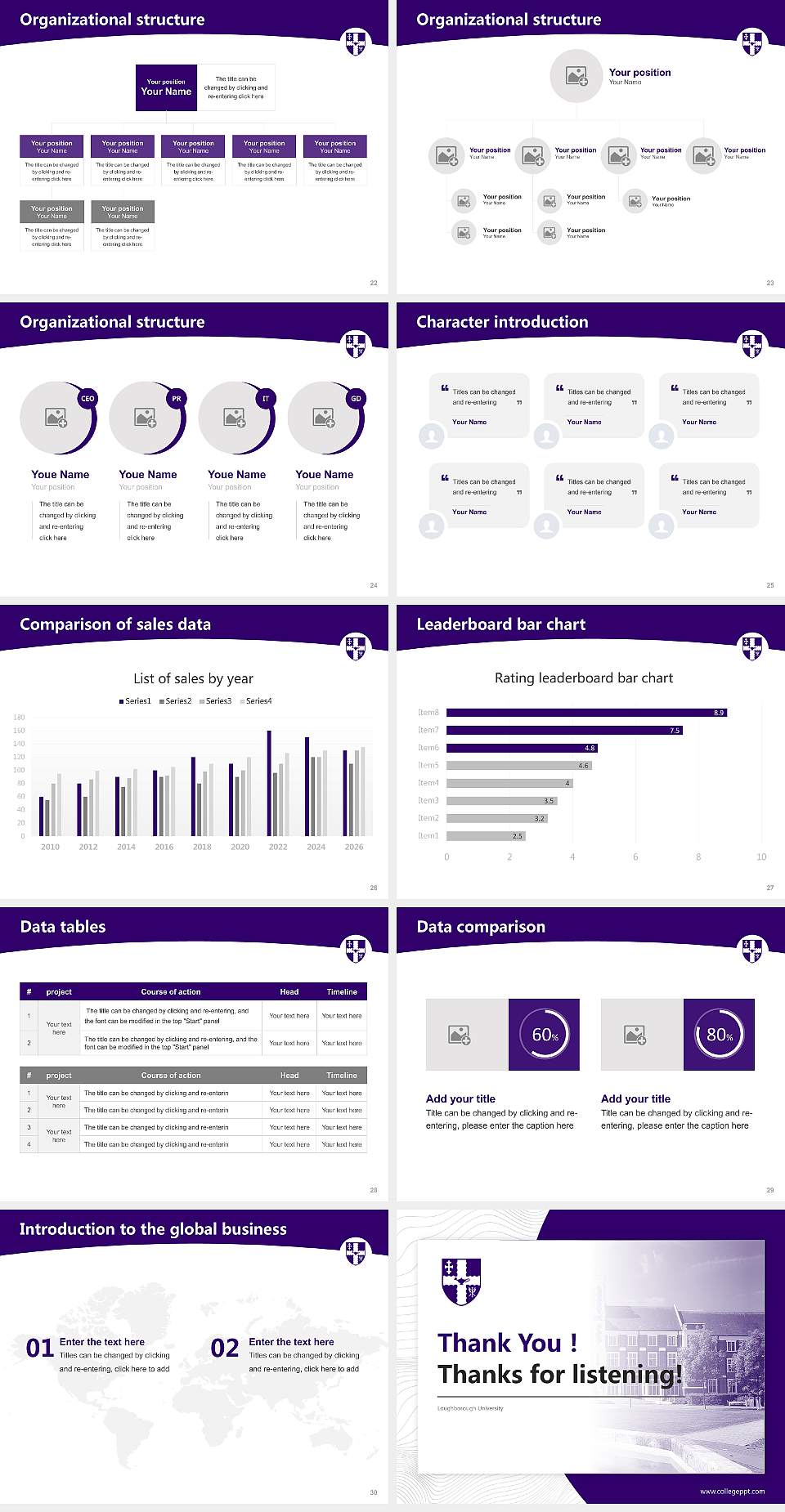 Loughborough University Academic Presentation/Research Findings Report PPT Template4:3 ratio PPT effect preview image4