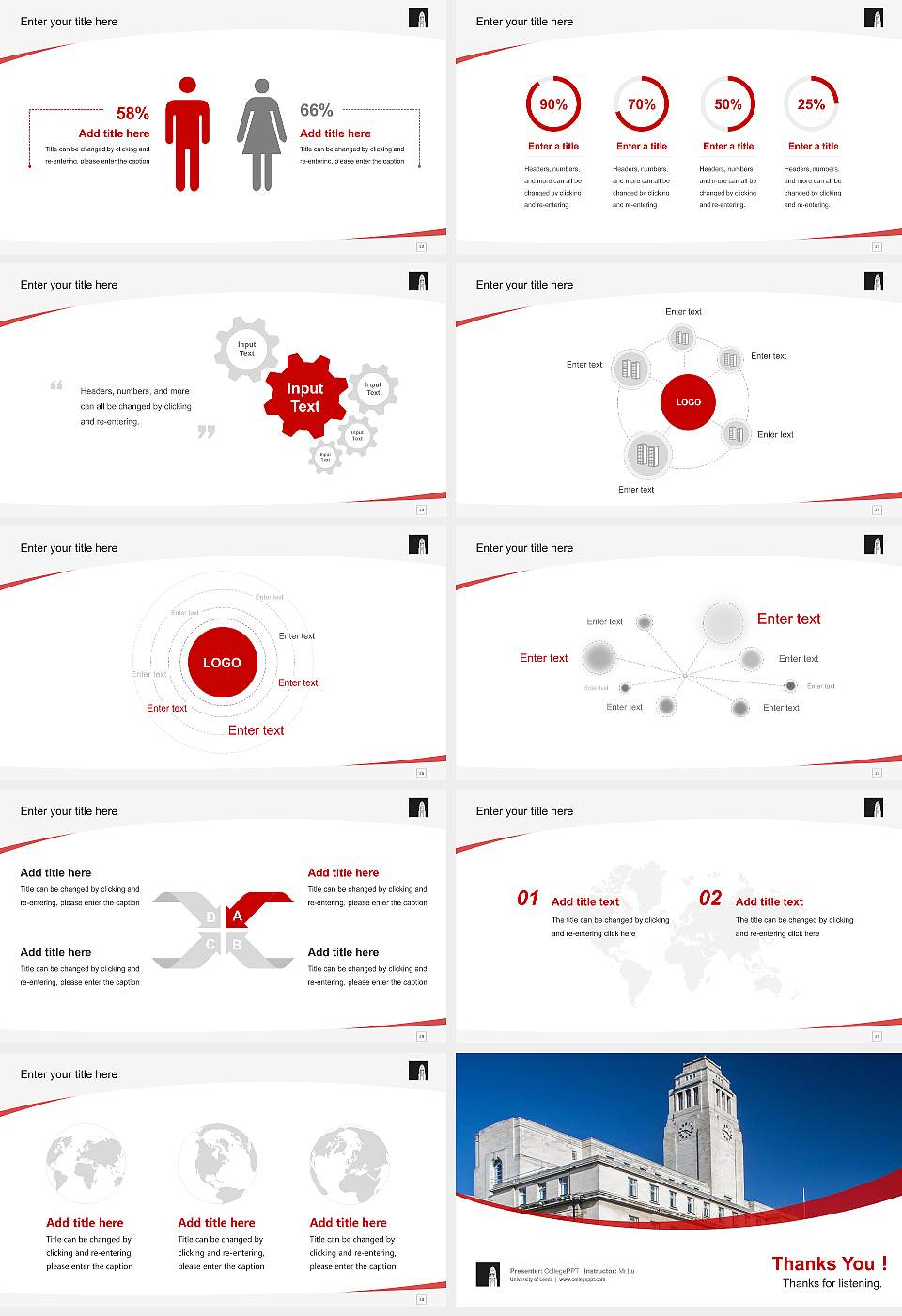 University of Leeds Course/Courseware Creation PPT Template16:9 ratio PPT effect preview image4