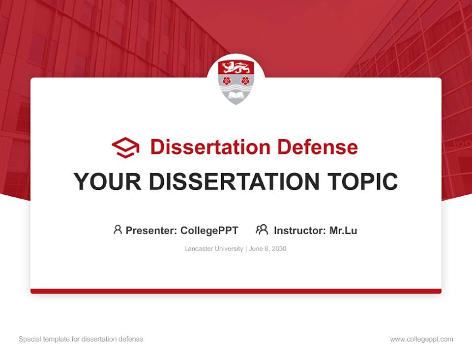 Lancaster University Graduation Thesis Defense PPT Template4:3 ratio PPT effect preview image7