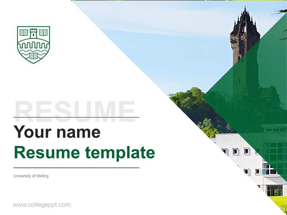 University of Stirling Resume PPT Template4:3 ratio PPT effect preview image5