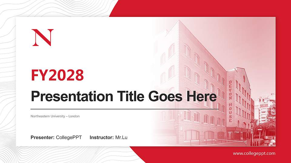 Northeastern University – London Academic Presentation/Research Findings Report PPT Template16:9 ratio PPT effect preview image