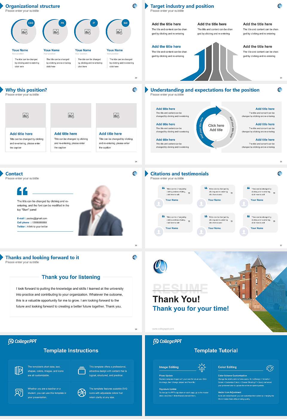 University of Worcester Resume PPT Template16:9 ratio PPT effect preview image4