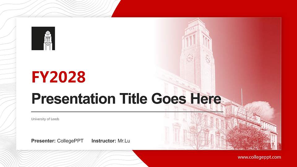 University of Leeds Academic Presentation/Research Findings Report PPT Template16:9 ratio PPT effect preview image