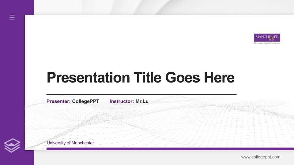 University of Manchester Thesis Proposal/Graduation Defense PPT Template16:9 ratio PPT effect preview image