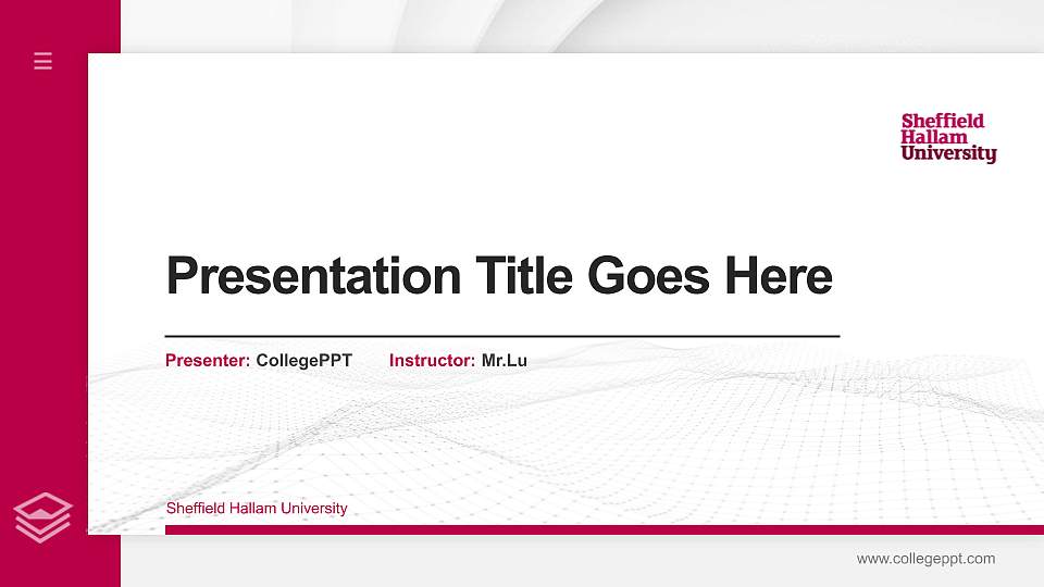 Sheffield Hallam University Thesis Proposal/Graduation Defense PPT Template16:9 ratio PPT effect preview image