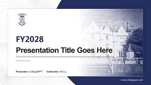 Swansea University Academic Presentation/Research Findings Report PPT Template