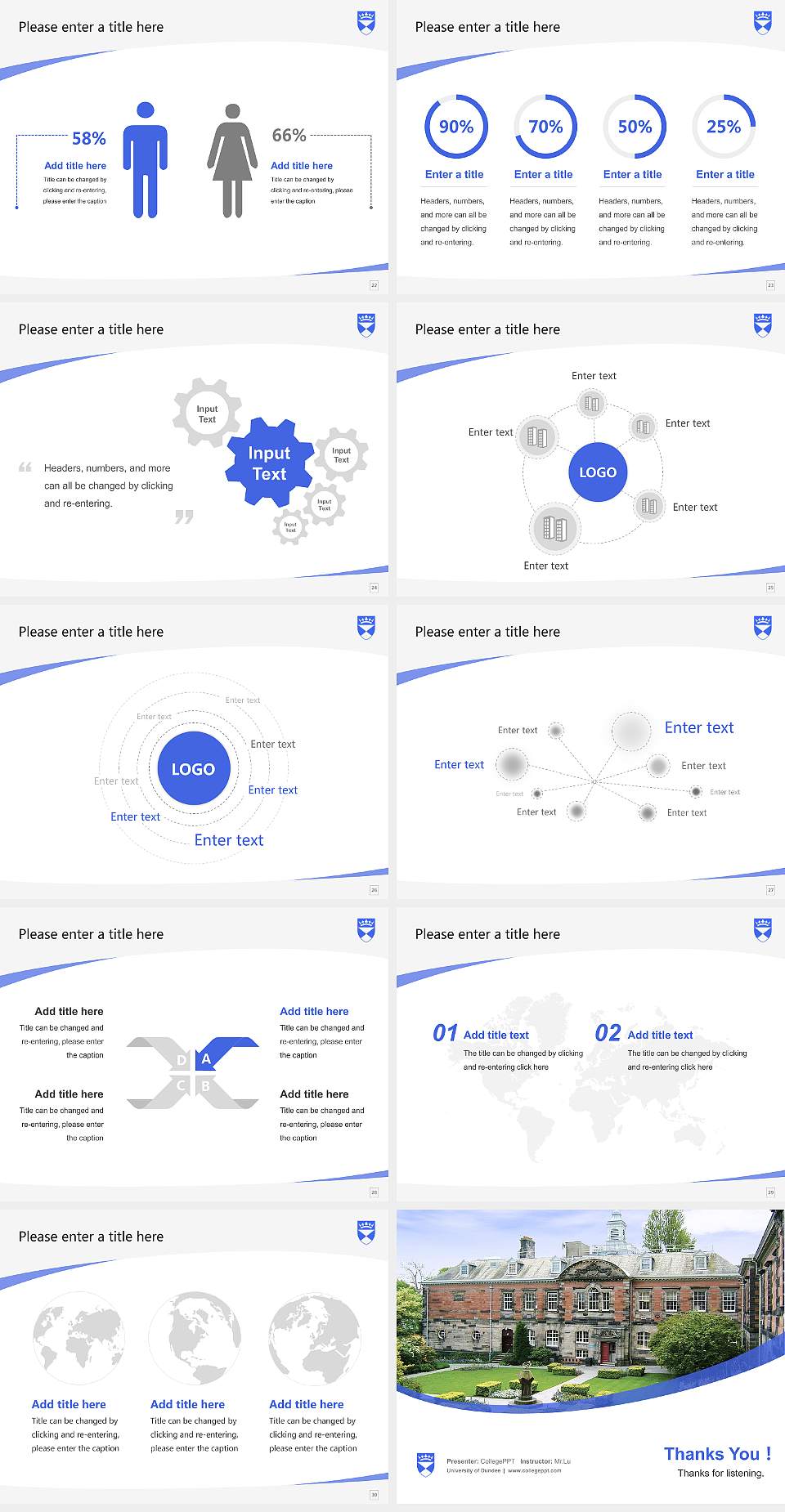 University of Dundee Course/Courseware Creation PPT Template4:3 ratio PPT effect preview image4