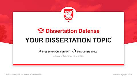 University of Buckingham Graduation Thesis Defense PPT Template