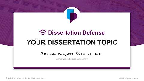 University of Portsmouth Graduation Thesis Defense PPT Template