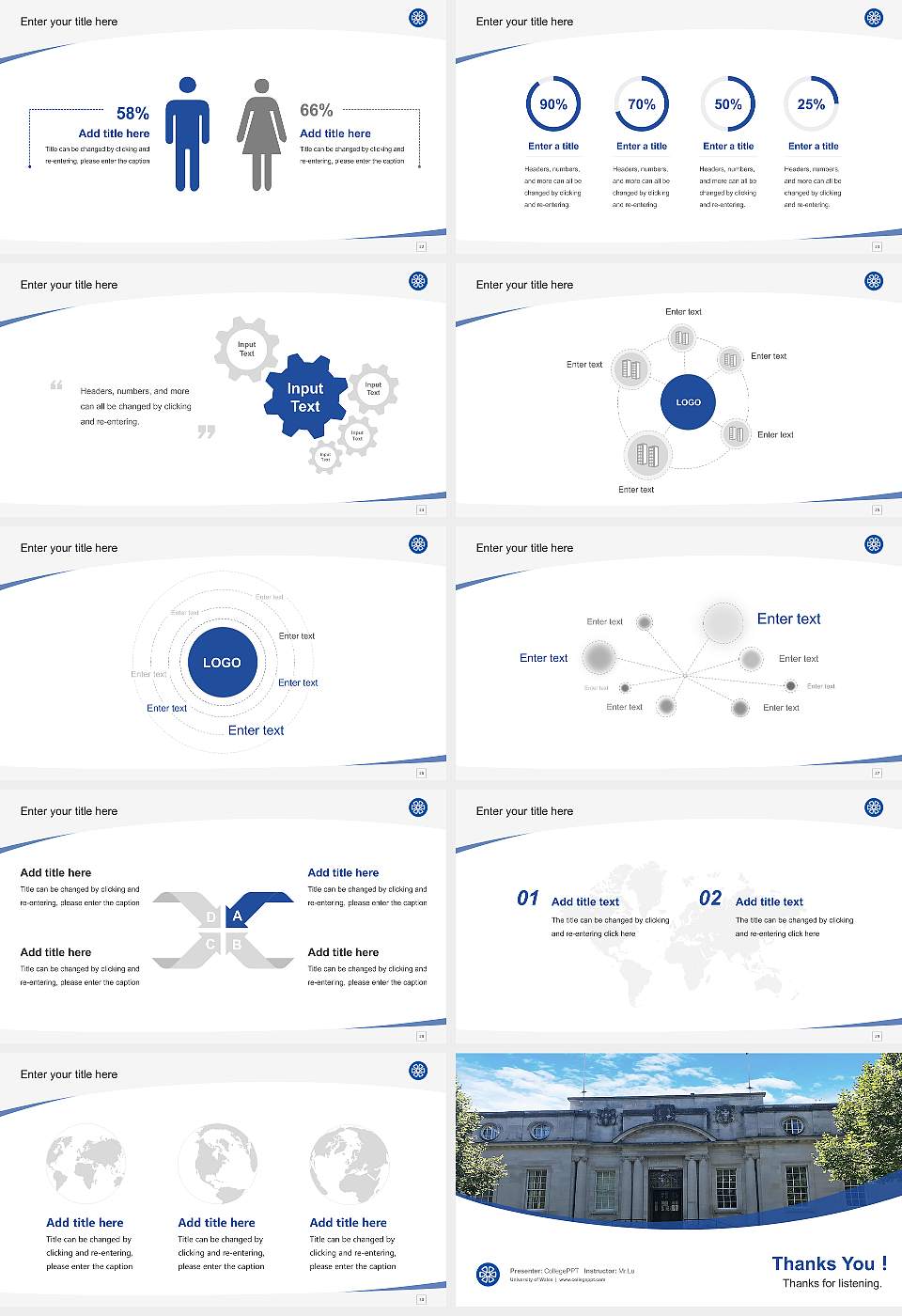 University of Wales Course/Courseware Creation PPT Template16:9 ratio PPT effect preview image4
