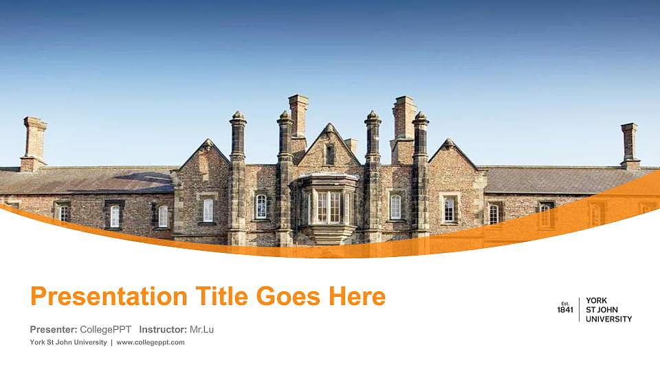 York St John University Course/Courseware Creation PPT Template16:9 ratio PPT effect preview image
