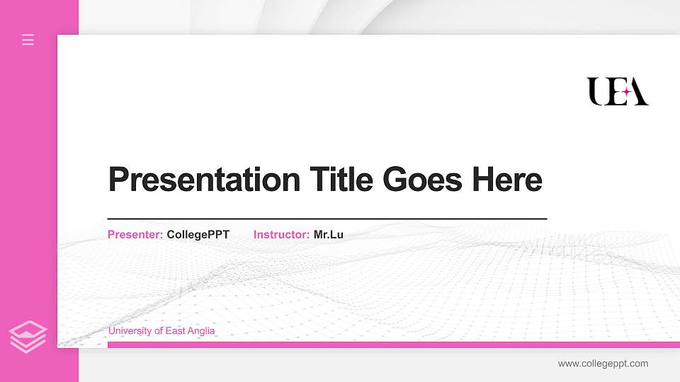 University of East Anglia Thesis Proposal/Graduation Defense PPT Template16:9 ratio PPT effect preview image