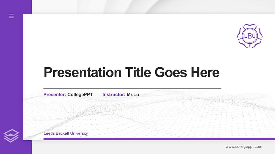 Leeds Beckett University Thesis Proposal/Graduation Defense PPT Template16:9 ratio PPT effect preview image1