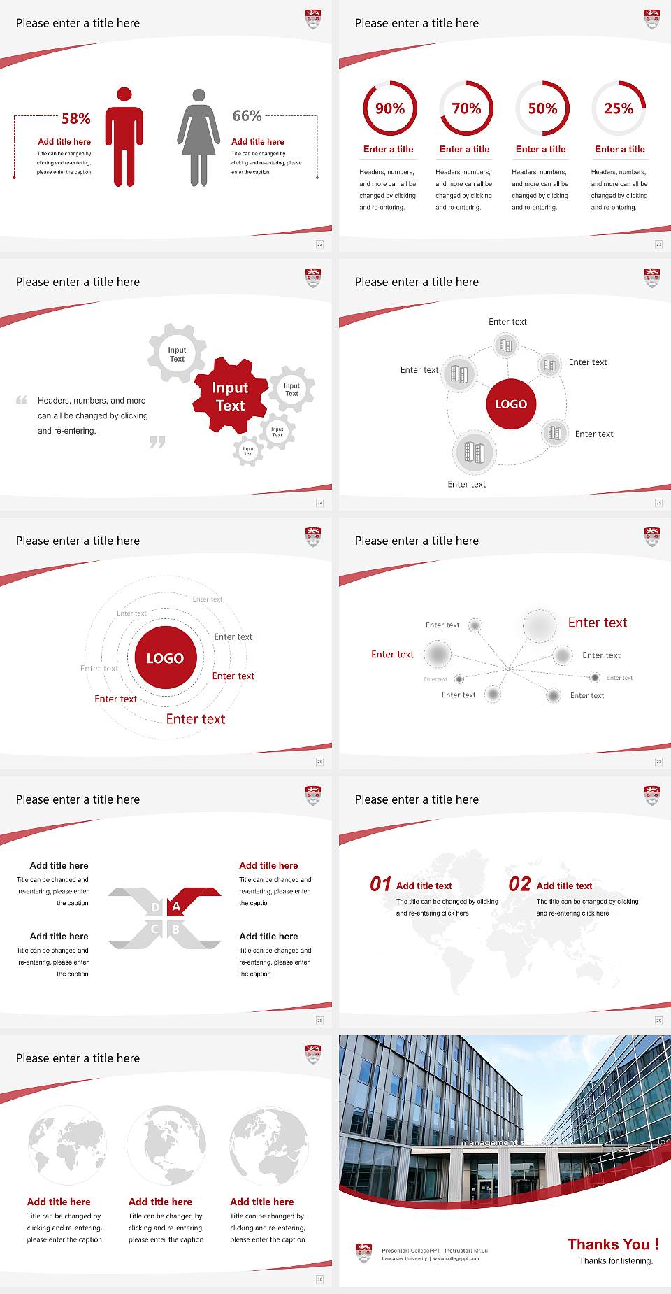 Lancaster University Course/Courseware Creation PPT Template4:3 ratio PPT effect preview image4