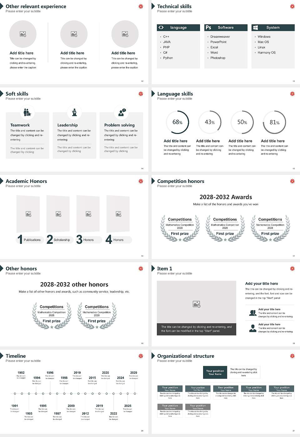 Regent’s University London Resume PPT Template16:9 ratio PPT effect preview image3