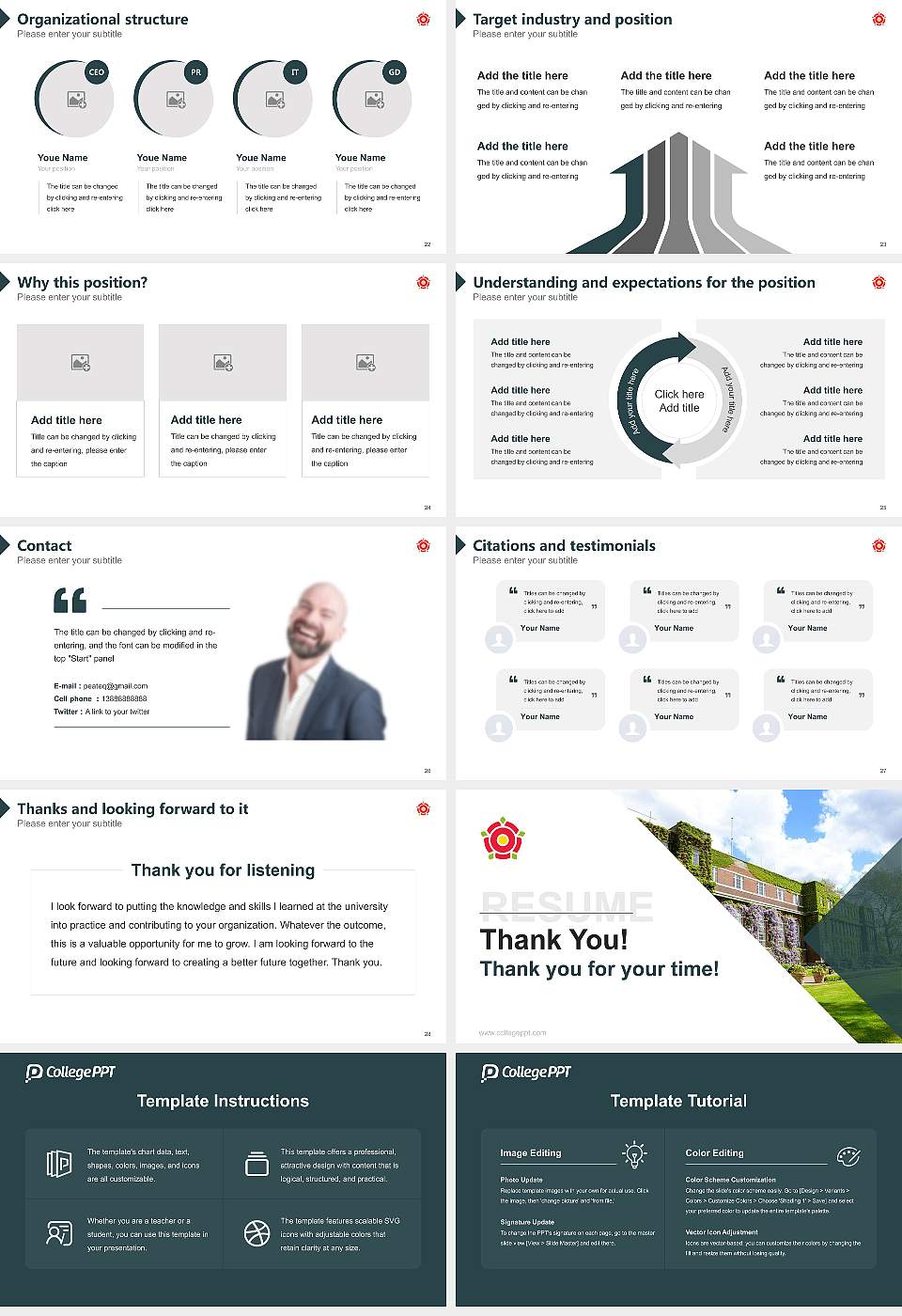 Regent’s University London Resume PPT Template16:9 ratio PPT effect preview image4