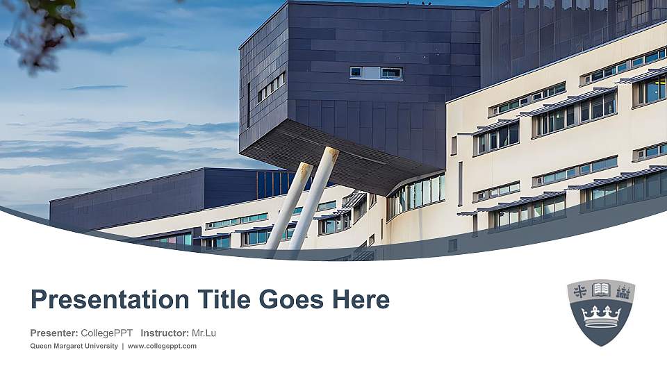 Queen Margaret University Course/Courseware Creation PPT Template16:9 ratio PPT effect preview image