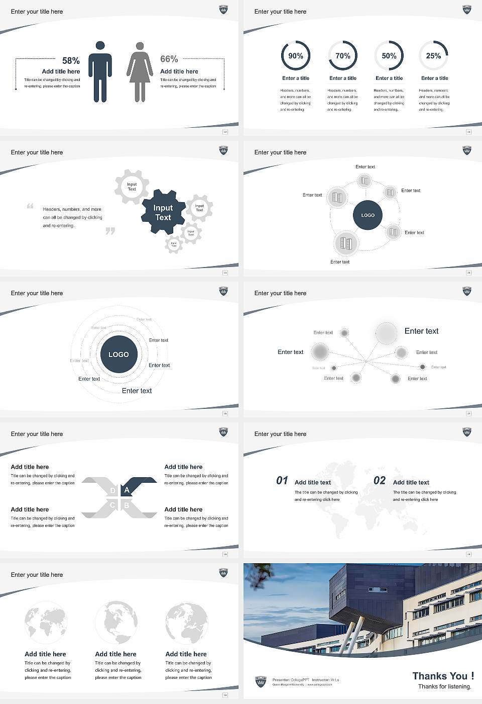 Queen Margaret University Course/Courseware Creation PPT Template16:9 ratio PPT effect preview image4
