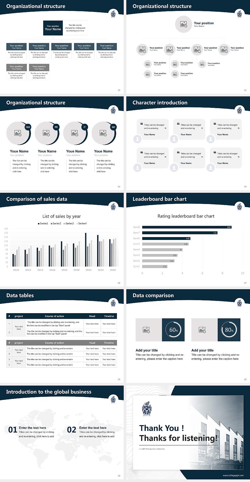 Cardiff Metropolitan University Academic Presentation/Research Findings Report PPT Template4:3 ratio PPT effect preview image4