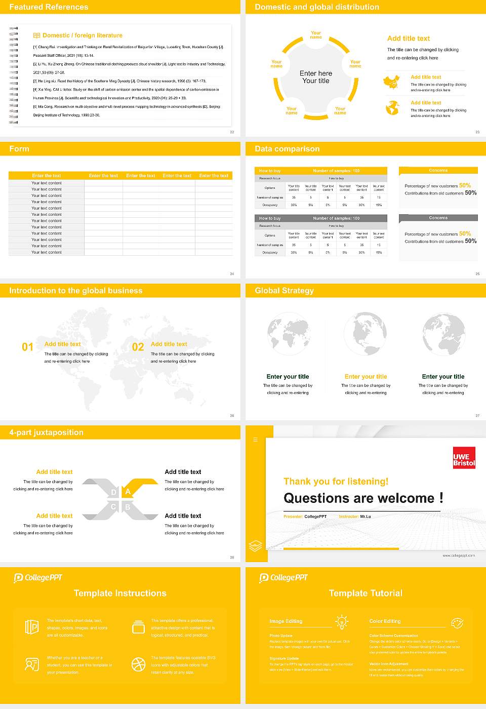 University of the West of England Thesis Proposal/Graduation Defense PPT Template16:9 ratio PPT effect preview image4