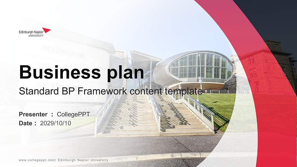 Edinburgh Napier University Competition/Entrepreneurship Contest PPT Template16:9 ratio PPT effect preview image