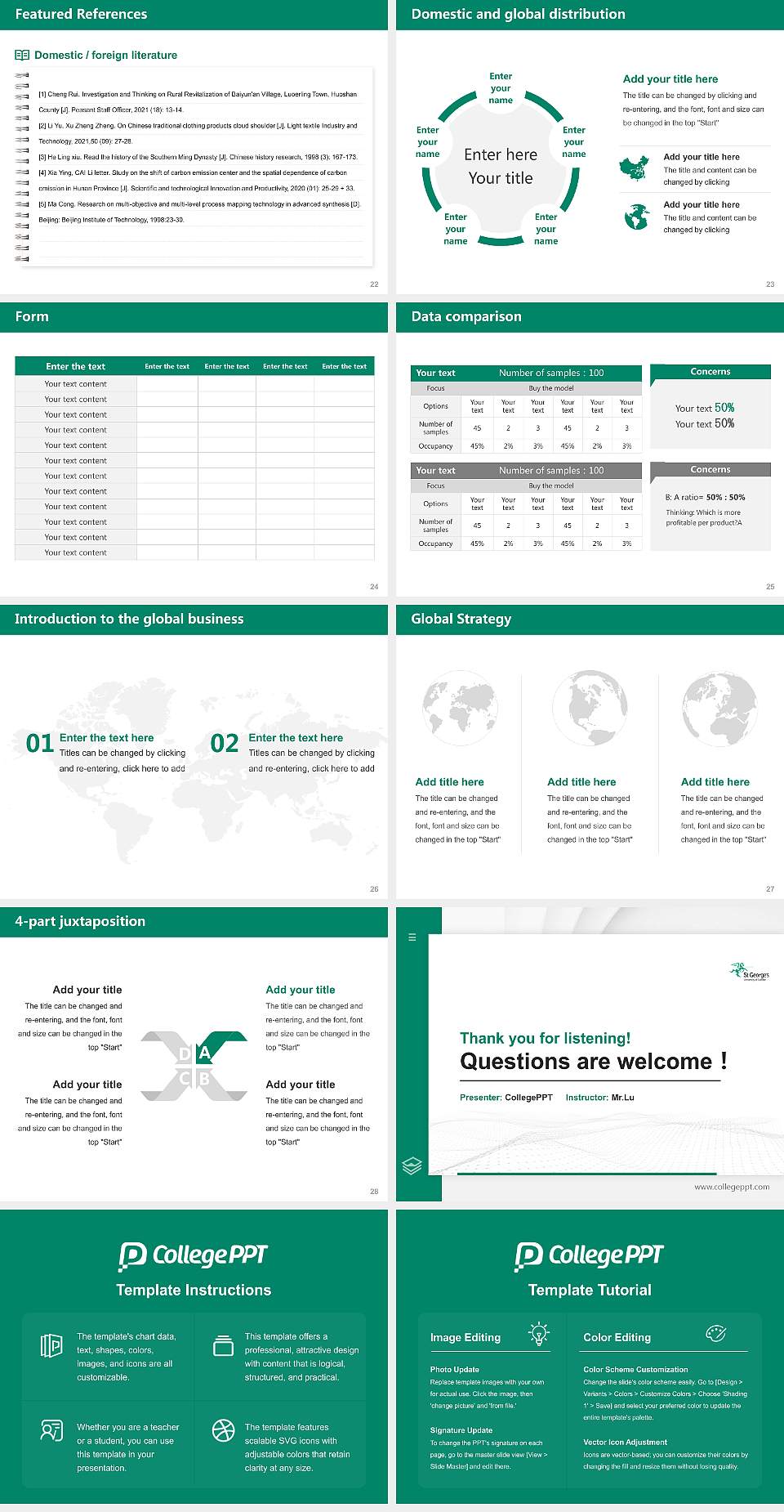 St George’s, University of London Thesis Proposal/Graduation Defense PPT Template4:3 ratio PPT effect preview image4