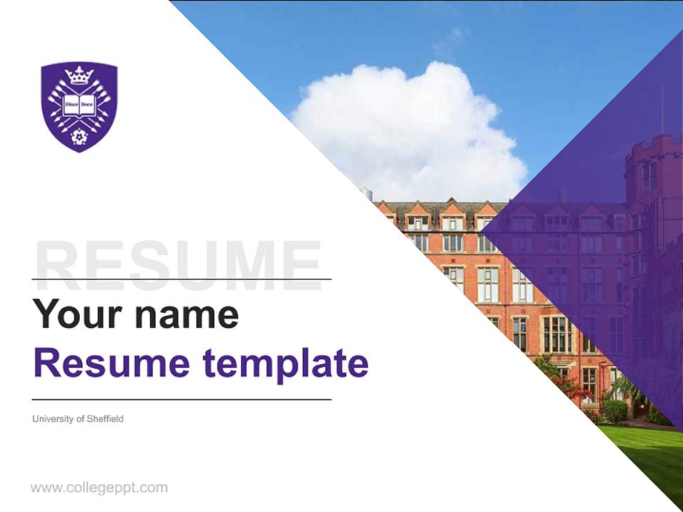 University of Sheffield Resume PPT Template4:3 ratio PPT effect preview image5