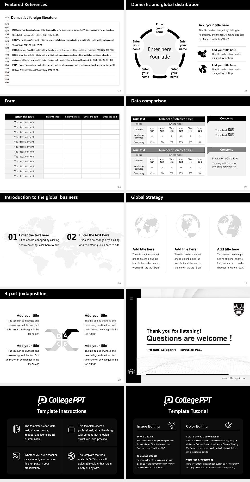 Northumbria University Thesis Proposal/Graduation Defense PPT Template4:3 ratio PPT effect preview image4