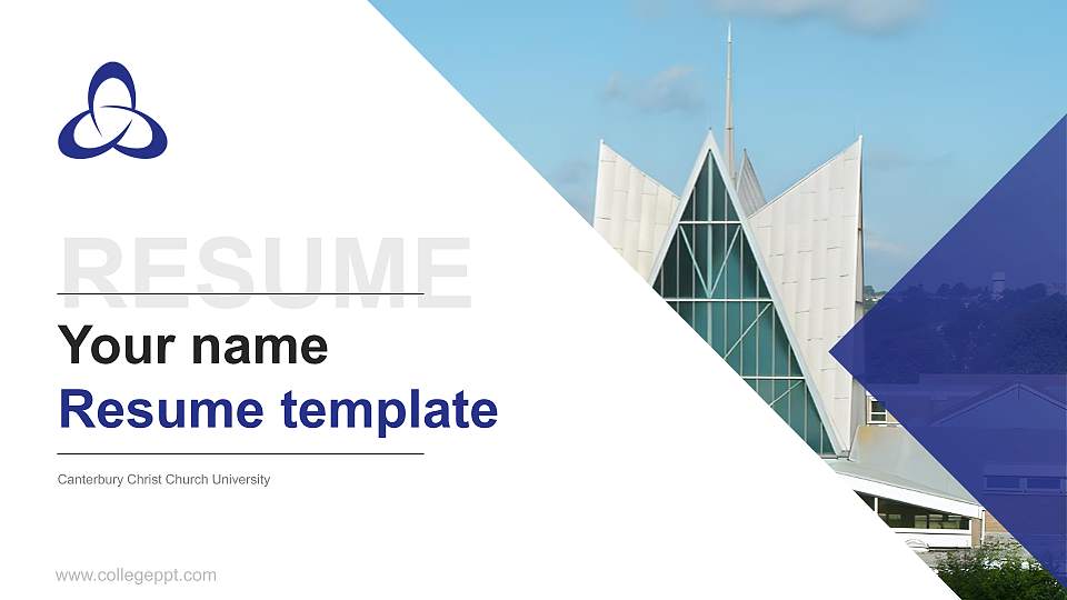 Canterbury Christ Church University Resume PPT Template16:9 ratio PPT effect preview image