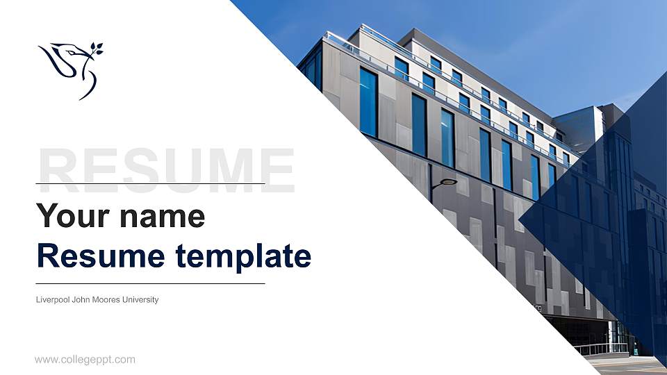 Liverpool John Moores University Resume PPT Template16:9 ratio PPT effect preview image1
