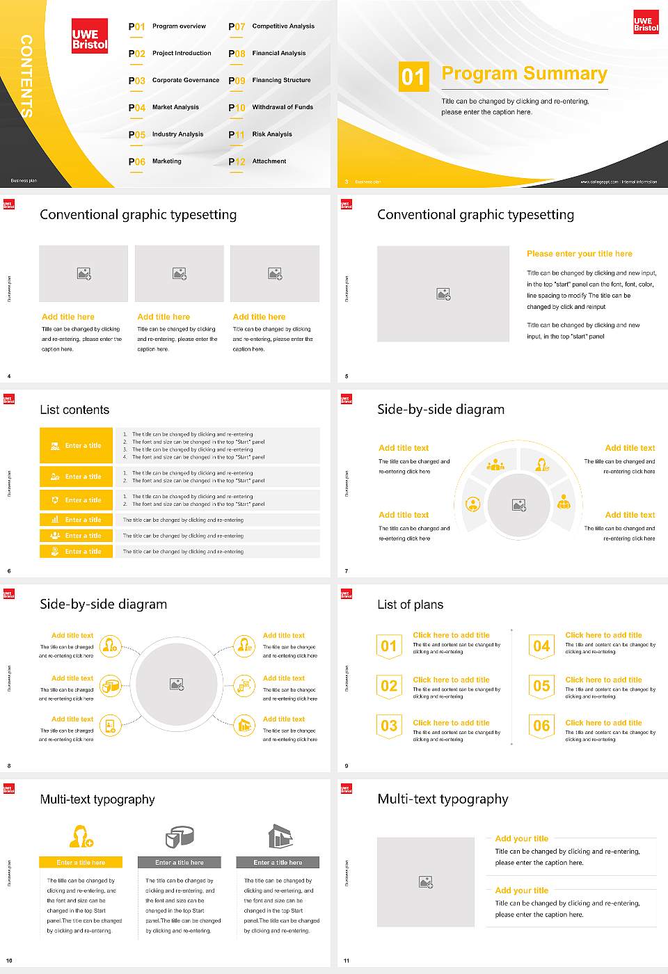 University of the West of England Competition/Entrepreneurship Contest PPT Template16:9 ratio PPT effect preview image2