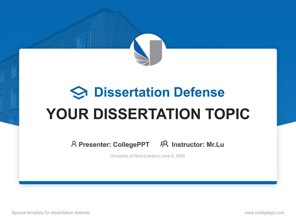 University of West London Graduation Thesis Defense PPT Template4:3 ratio PPT effect preview image7
